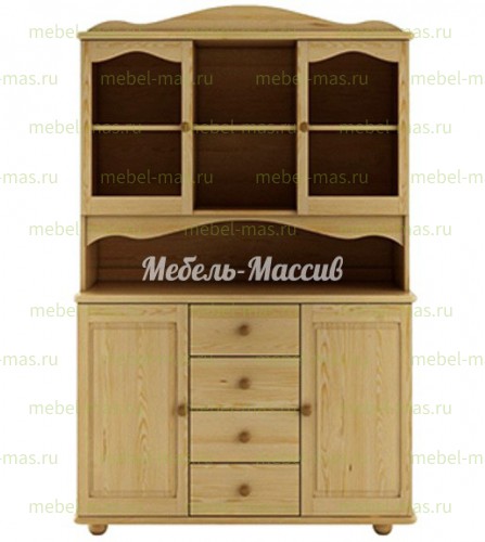 Буфет Витязь модель№4 из массива Ш-130см,В-190см,Г-50см