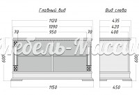 Тумба Верди - 604 из массива дерева Ш-115см,В-60см,Г-45см